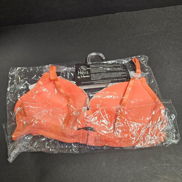 Hers by Herman 36C Orange with white lace bra - Picture 3 of 4